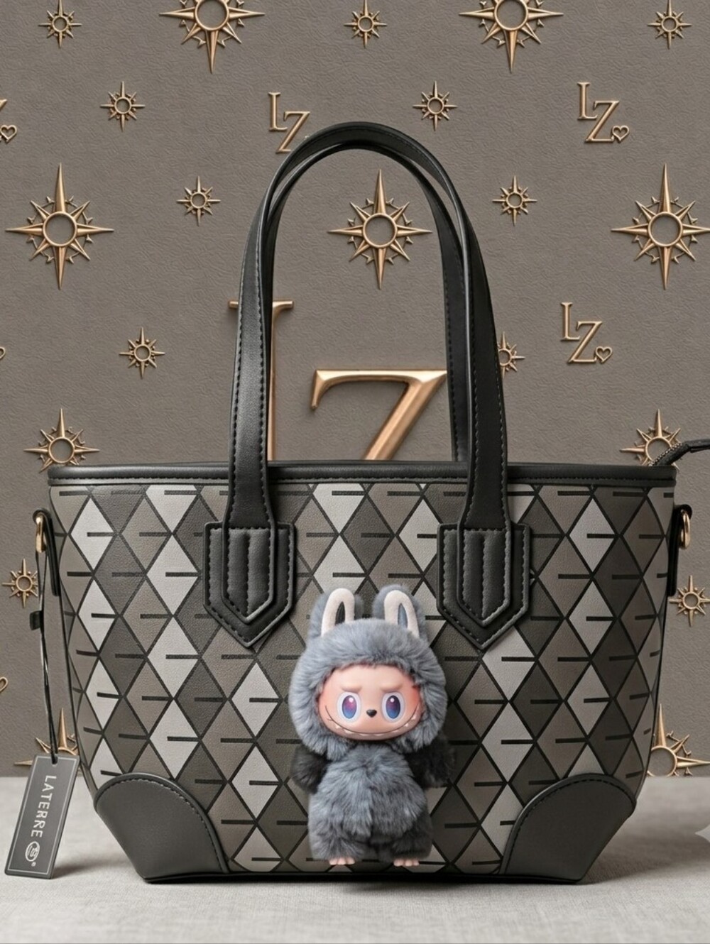 Black Mini Labubu Tote Bag